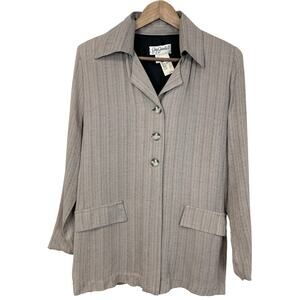 Vtg 90s Jay Jacobs Long Blazer Womens Medium Mauve Retro‎ Minimalist USA Made